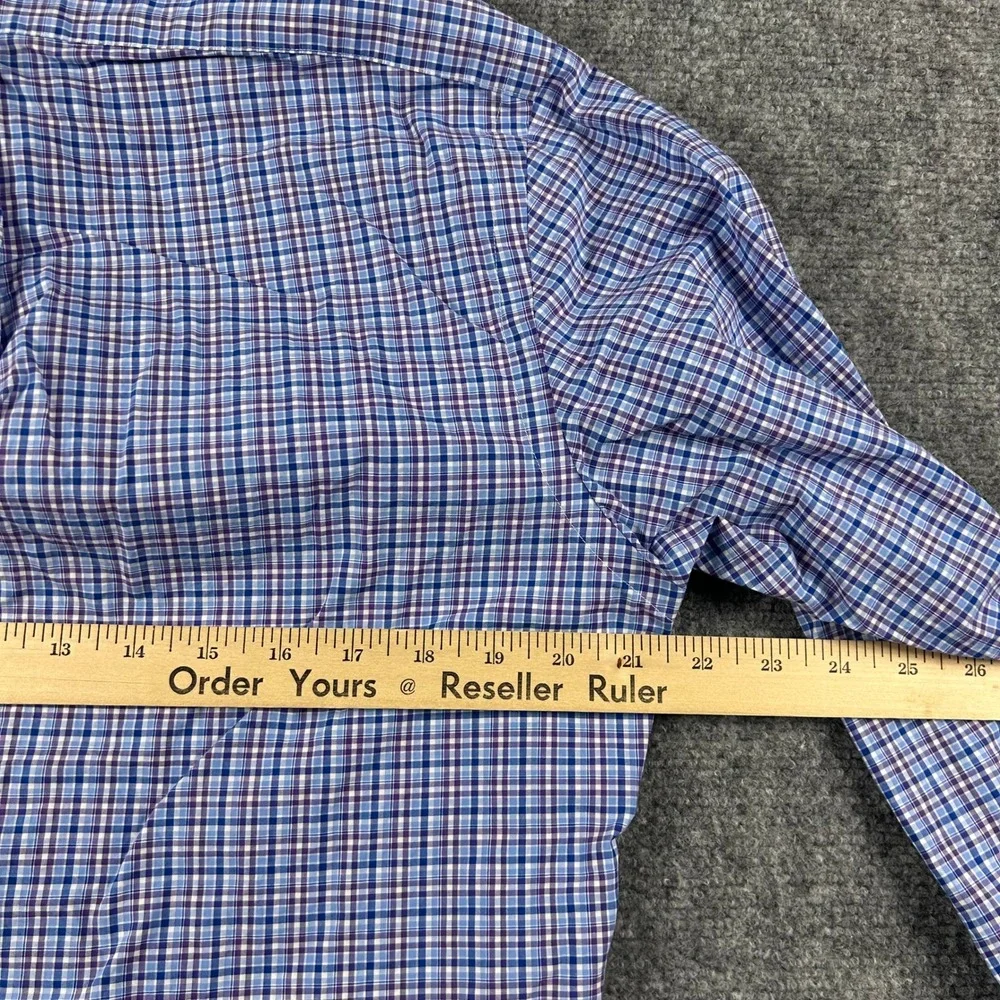 Ralph Lauren Button Down‎ Shirt Mens M Blue Purple Plaid Classic Fit Long Sleeve